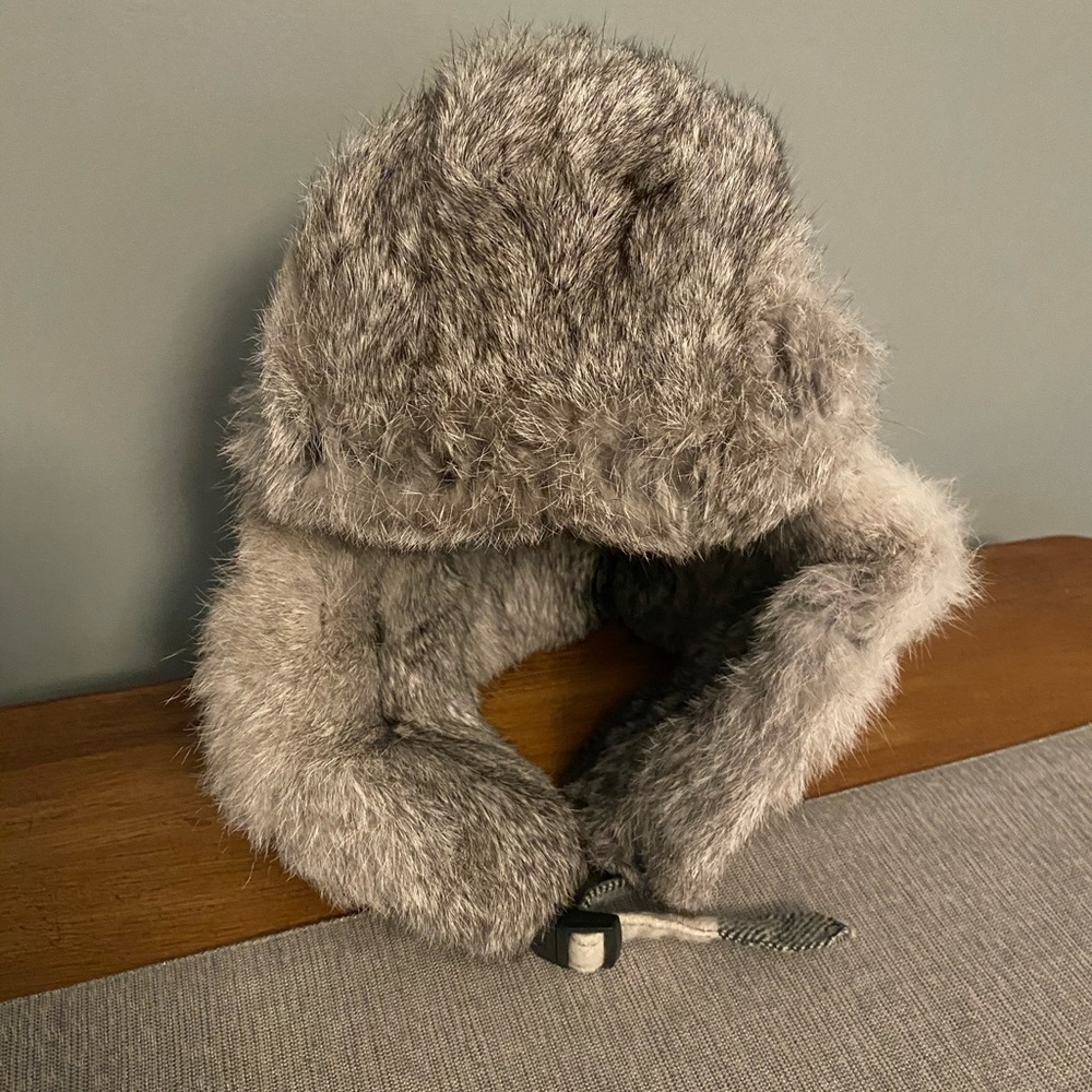 Buffalo Check Rabbit fur Aviator - Picture 3 of 5